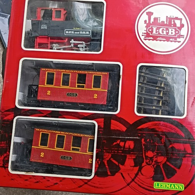 #ad LGB The Big Train G Gauge Starter Set 20301 Analog DC Steam Loco Track $269.99