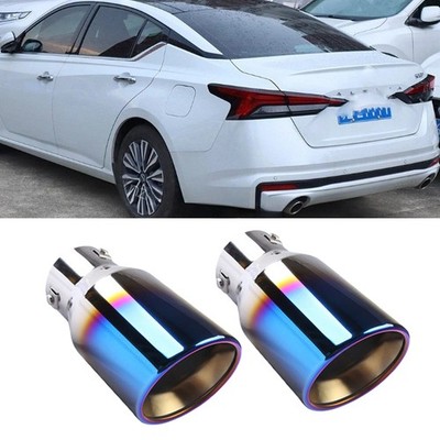 2x Exhaust Pipe Tip Rear Tail Throat Muffler Stainless For Nissan Altima 10-16
