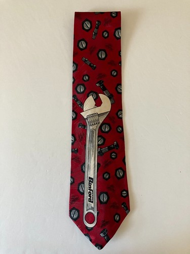 Home Improvement Binford Tools Men's Necktie Tie Red Nuts & Bolts TV Show 57"
