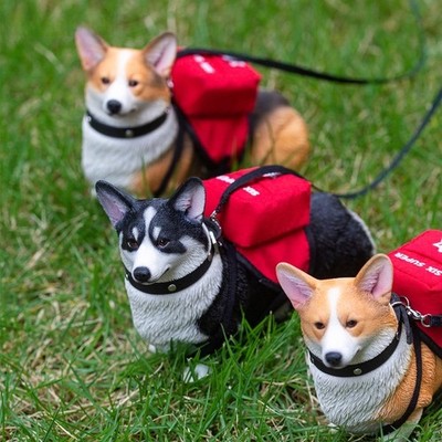 1/6 Scale Corgi Dog Model Cute Pet Funny Animal Figurine Ornament Collectibles