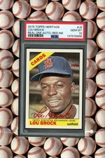 2015 HERITAGE RED INK AUTO#LB LOU BROCK GEM MINT PSA 10 (VERY LOW POP 6)