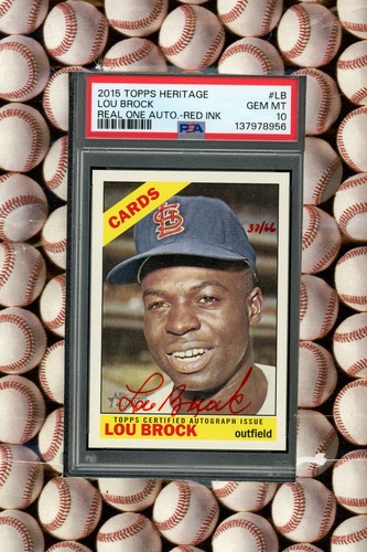 Lou Brock #LB 2015 Topps Heritage Real One Autographs card