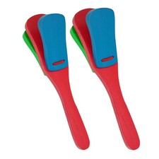 2 Pcs Professional Castanets, Single Set with Handle Wooden Castanet Clapper ...