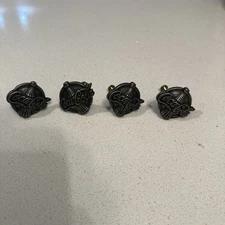 COCA COLA COKE cabinet drawer pull knob handle metal pewter 1.5" RARE Lot of 4