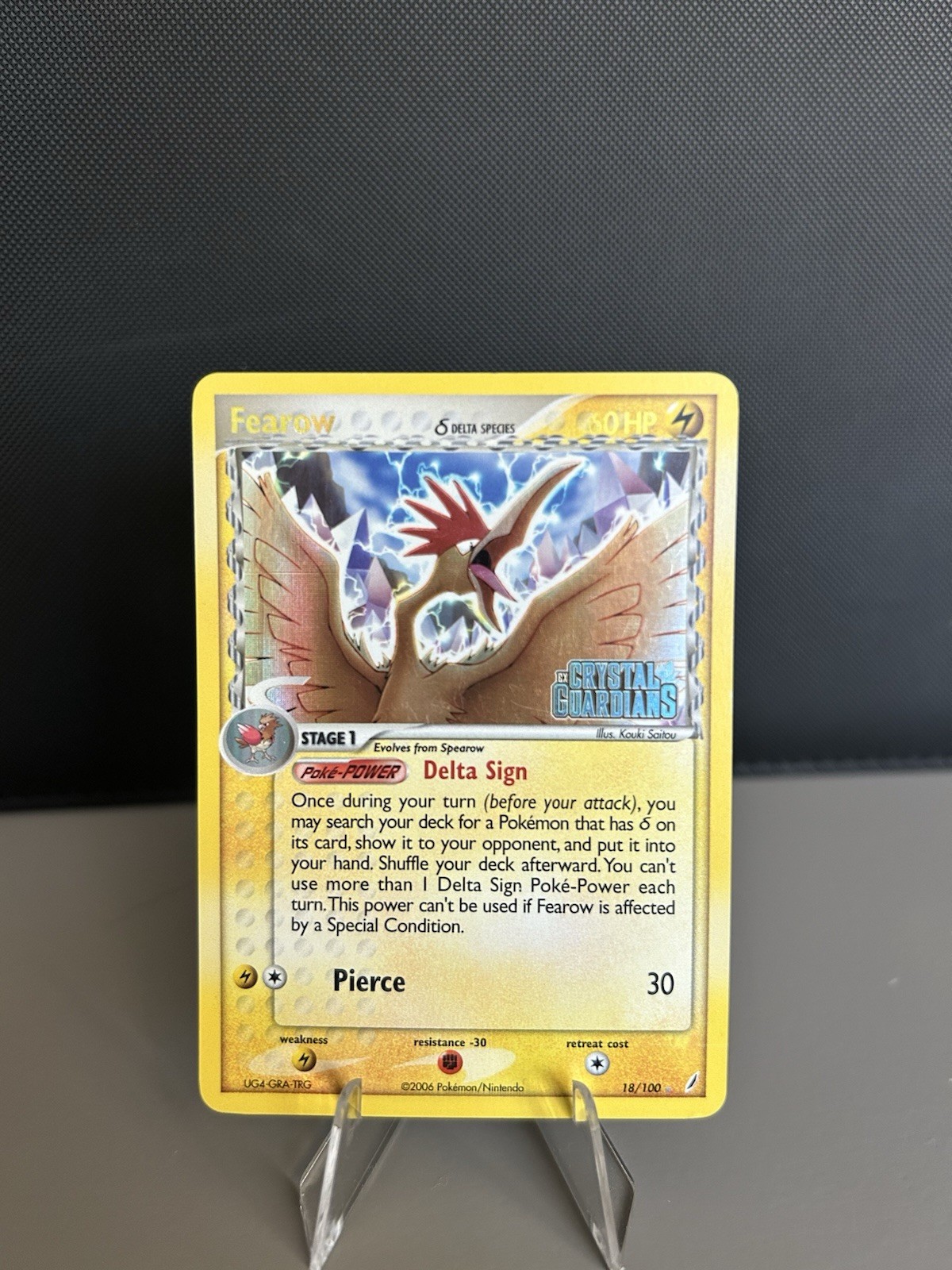 Fearow Delta Species 18/100 Crystal Guardians Reverse Holo Stamped VLP/NM