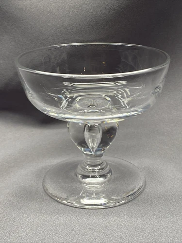 Steuben Glass Champagne Sherbet Glass Baluster Teardrop 3 5/8" tall 4" Diameter