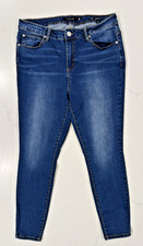 TAHARI Womens 16W Kelly Blue Jeans Classic Skinny Stretch Mid Rise