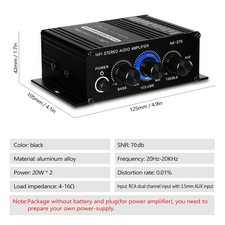 Mini Audio Power Amplifier Compact 2-Channel Stereo Amp For Car And Home Use