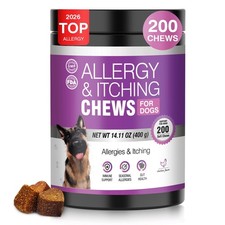 Dog Allergy Chews 200ct Dog Allergy and Itching Skin Relief Anti Itch Aller ...