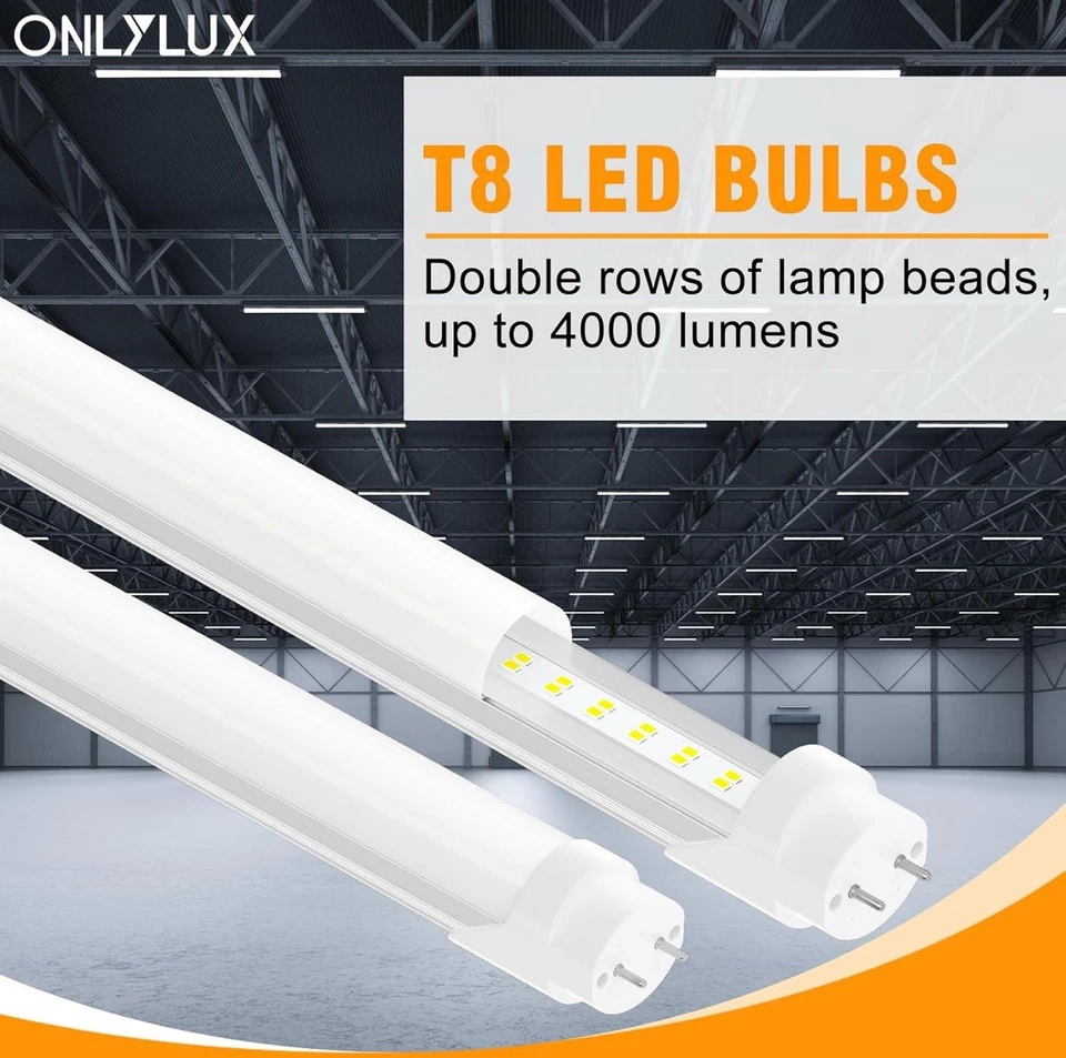 T8 Led Bulbs 4 Foot, 24-Pack 28W 4000Lm Daylight, 4ft Led Bulbs T8 T10 T12 Le... - Image 2 of 4