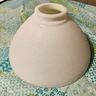 Glass Light Lamp Shade 10" Vintage Waffle Milk White Corning Fitter 2 3/4"