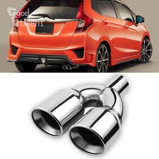 2,5" Einlass 3,5" Auslass Doppelrohr Doppelter Auspuff Spitze Für Honda Fit Jazz