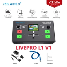 FEELWORLD LIVEPRO L1 V1 Live Stream Switcher 4 HDMI Input LCD Screen Video Mixer