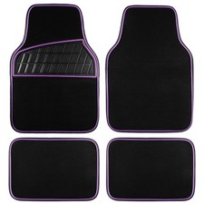 Car Grand Premium Carpet Car Mats Front Rear Non-slip Waterproof Black Purple