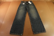 Zara Womens Size 6 Dark Wash Denim Belted High Waisted Straight Leg Jeans NWT