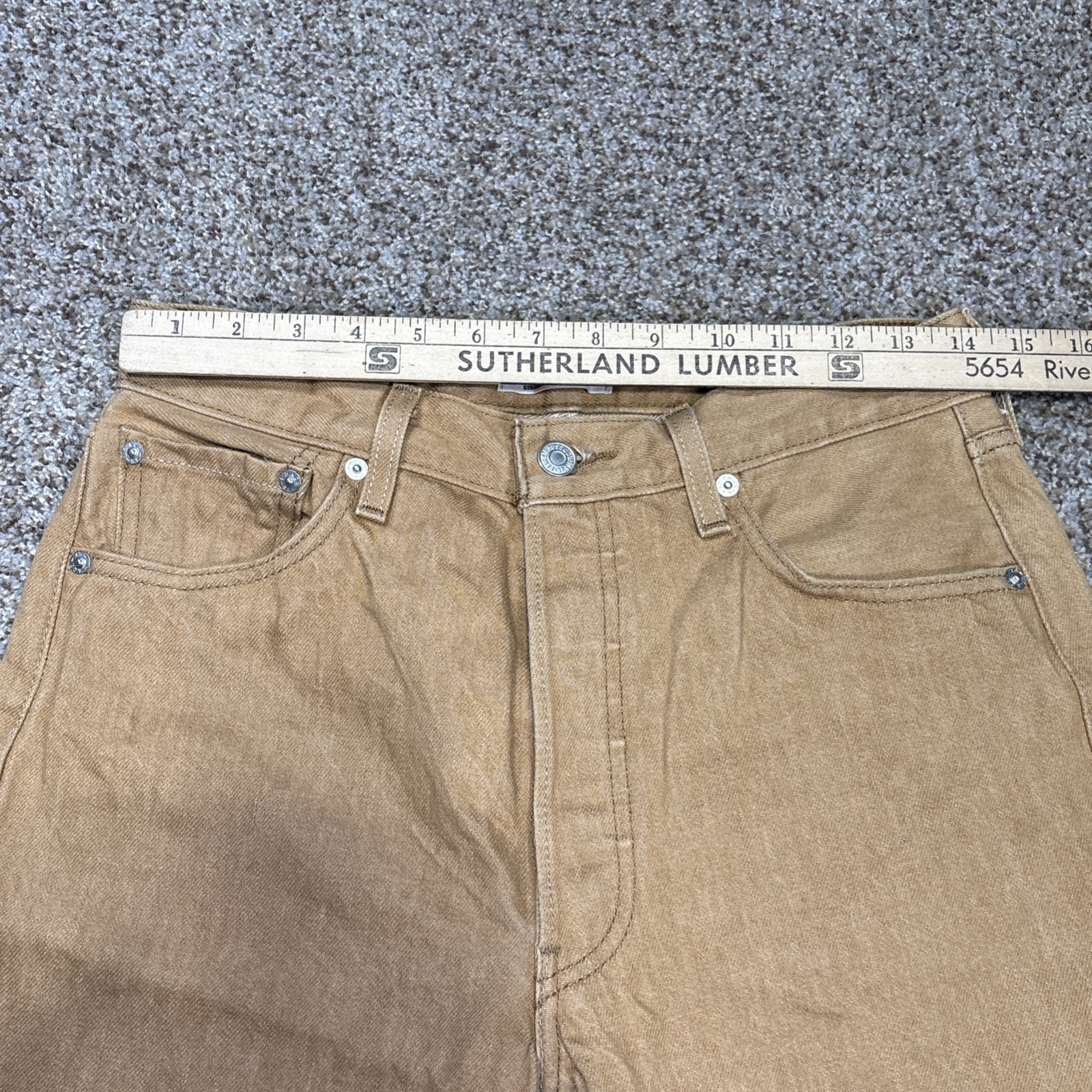 Levi's Men's 501 Original Fit Straight Leg 31x30 Tan Gold Fits 28 X 27 - View 7