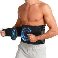 Umbilical Hernia Support Belt Adjustable Abdominal Brace with 2 Removable Pads