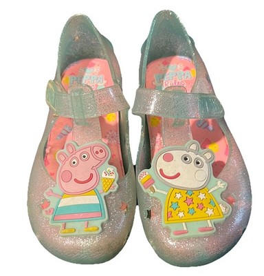 PEPPA PIG GLITTER JELLY MARY-JANE SANDALS SIZE 9 TODDLER SHOE Vintage 2003 GUC