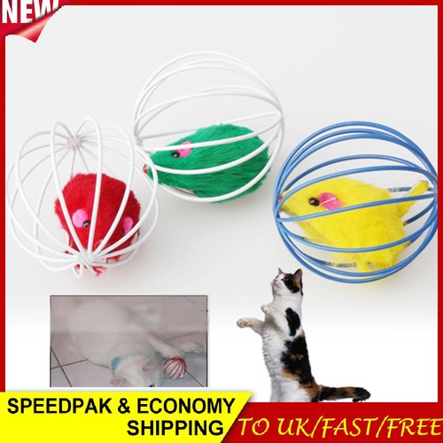 Haustier Katze schönes Kätzchen Geschenk lustiges Spielen Spielzeug Maus Ball brandneu NEU