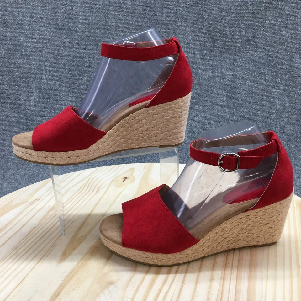 Sandalias Style & Co. Mujer 9.5 M Seleeney Correa Tobillo Alpargata Cuña Roja NUEVAS Foto 2 de 4