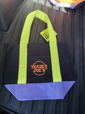 Trader Joe's Mini Halloween Canvas Tote Bag. RARE MULTI COLOR IN HAND WOW