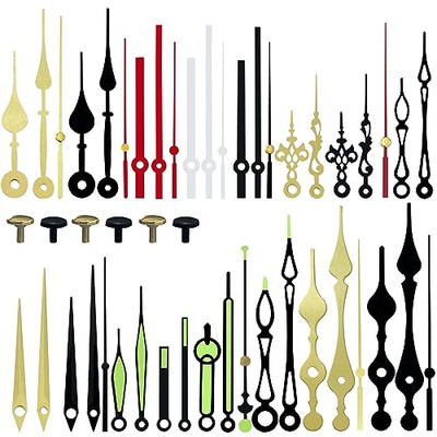 16 Set Aluminum Sweeping Silent Clock Hands, 5.5mm Thickness Hole Clock Hour 