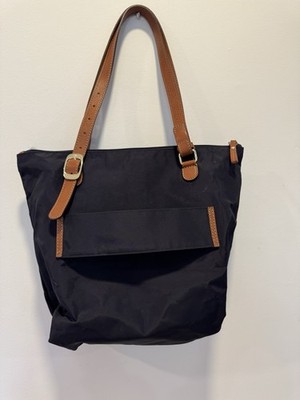 BRIC'S ネイビー ナイロンバッグ Bric's Navy Blue Nylon Travel Tote Crossbody Bag Snaps, Luggage
