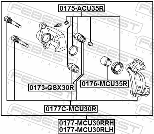 Fits FEBEST 0176-MCU35R REAR CALIPER PISTON