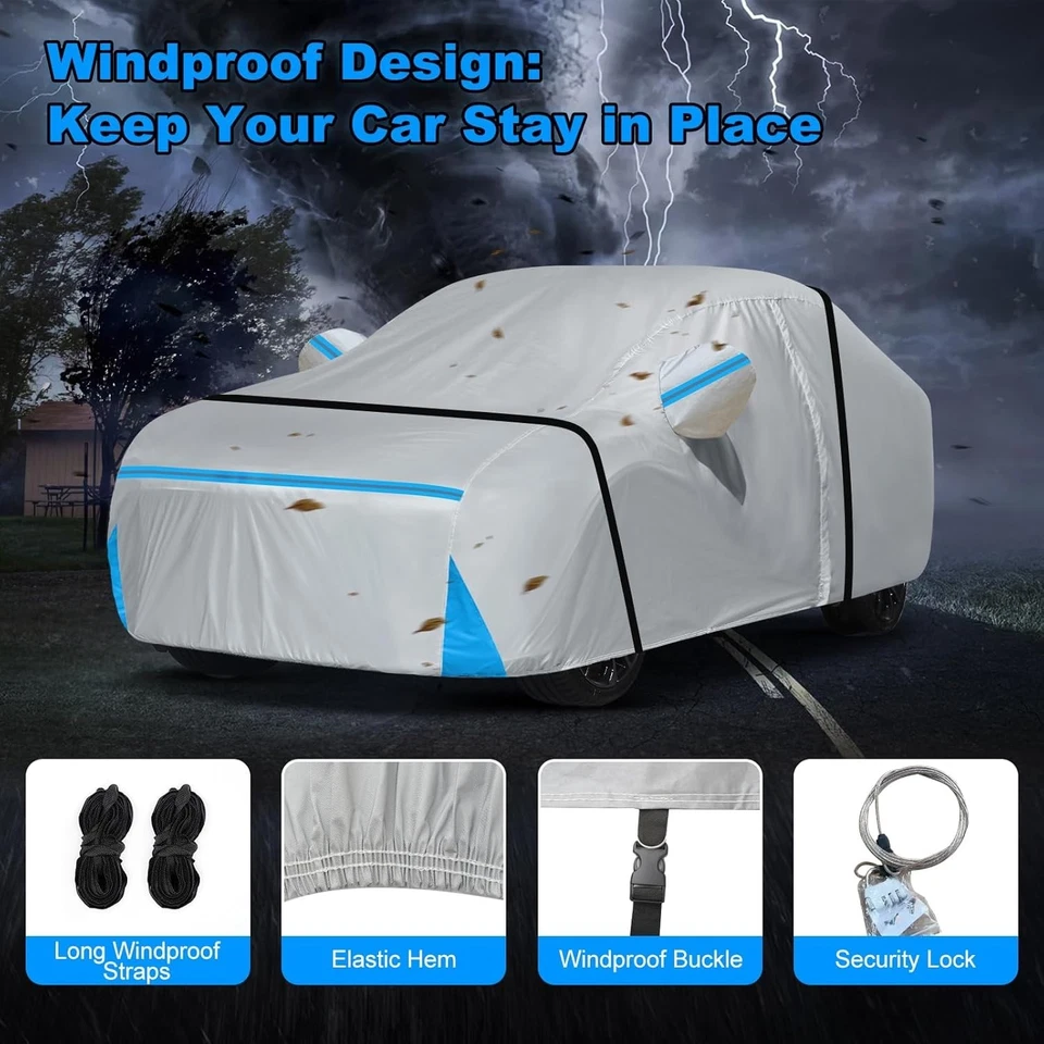 Fit For Honda Civic 1991-2025 Waterproof Car Cover All Weather with Door Zipper - Изображение 2 из 4
