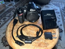 Nikon D3200 Digital SLR Camera 24.2MP Black Body with Battery, Charger.