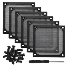 6Pcs 83mm Fan Filter Grills Aluminum Frame Mesh with Accessories, Black