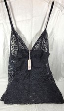 Adore Me Women's Lace  Mesh Babydoll Slip Lingerie - Black - Large