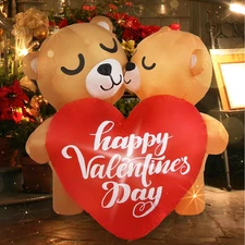 4FT Valentine’s Day Inflatables Couple Bear LED Valentine’s Day Yard Decor