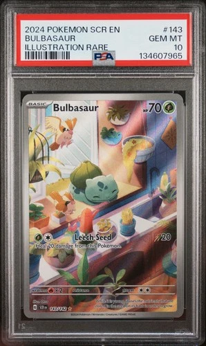 2024 POKEMON SCR EN-STELLAR CROWN ILLUSTRATION RARE #143 BULBASAUR PSA 10