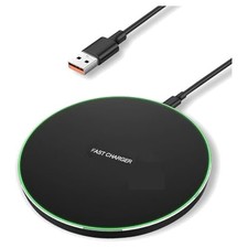 Kabelloses Ladepad 15W Wireless Charger induktiv QI Ladegerät schwarz