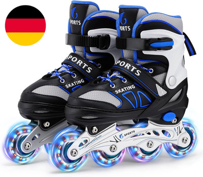 Inline Skates Für Kinder Jungen Mädchen Anfänger, Inliner Herren Damen 4 Size Ve