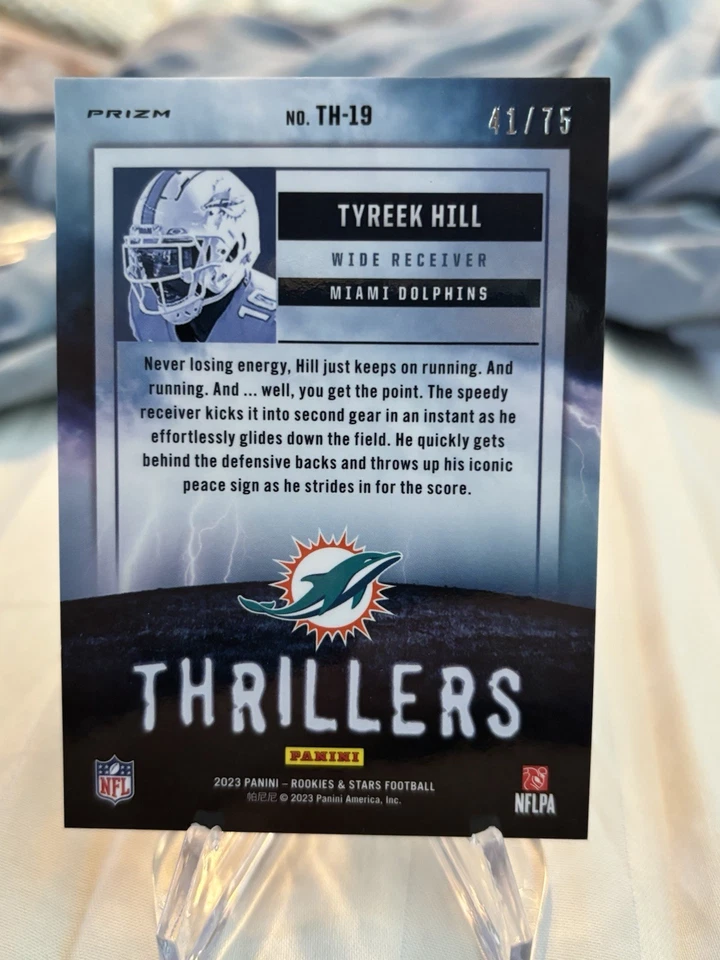 Tyreek Hill 2023 Panini Rookie & Stars Thrillers Pink Prizm /75 Dolphins #TH-19 - Image 2 of 2