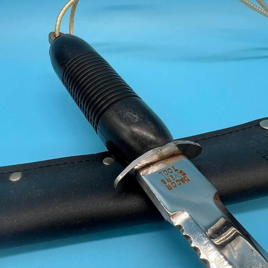 Herramienta de buceo Dacor, cuchillo de buceo o snorkel con estuche Japón hoja de 8" Foto 3 de 4