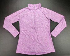 Under Armour Loose Wmn's Small 1/2 Zip Heather Purple Sports Pullover Top