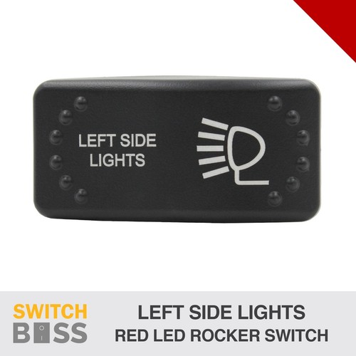 Left Side Lights LASER ETCHED Horizontal Rocker Switch Red LED 12v 24v ...
