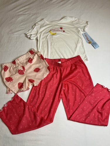 Girls Cat & Jack 3 Piece Pajama Set Short Sleeve Shirt / Pants / Shorts Size S