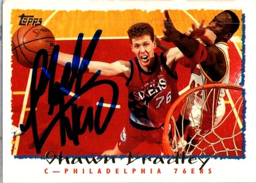 1994-95 -Shawn Bradley- Topps Autograph/Signed/Auto Basektball Card #161