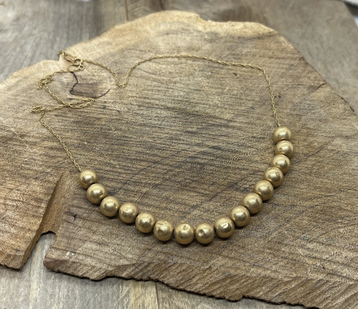 Add a bead gold necklace 14k discount
