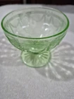 Cameo Green Ballerina, 3 1/4" Sherbert Dish, Anchor Hocking Depression Glass D8