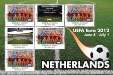 Sierra Leone 2012 - Uefa Euro Soccer Netherlands - Sheet Of 6 Stamps - Mnh