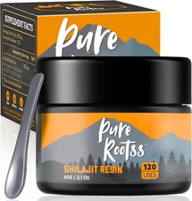 60,000 MG Shilajit Pure Organic Resin - 65% Fulvic Acid & 85+ Trace Minerals