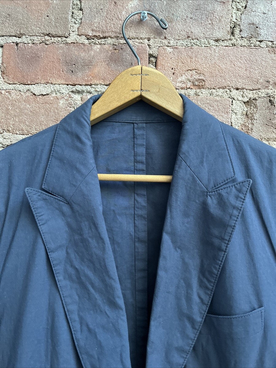 Dries Van Noten Men's Unstructured Jacket, Sz 50, Navy Blue Cotton