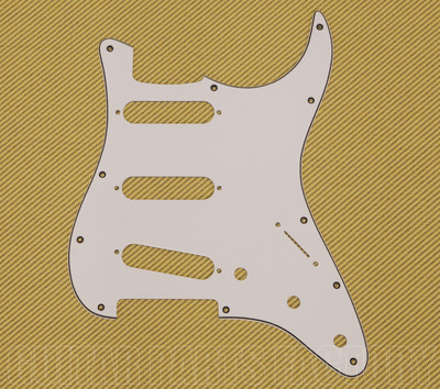 PG-0552-035 3-Ply White Pickguard For Standard 11-hole Fender Strat  Guitar