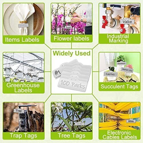 TCYPUHL Metal Plant Labels Plant Tags, Tree Aluminum Tags 100 PACK Aluminum - Bild 6 von 6