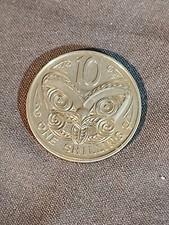 New Zealand 1969 10 Cents-1 Shilling-QEII Mask KM-35 Copper-nickel aUNC